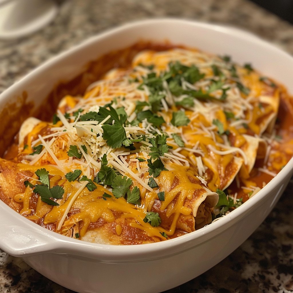 Creamy Crockpot Chicken Enchiladas