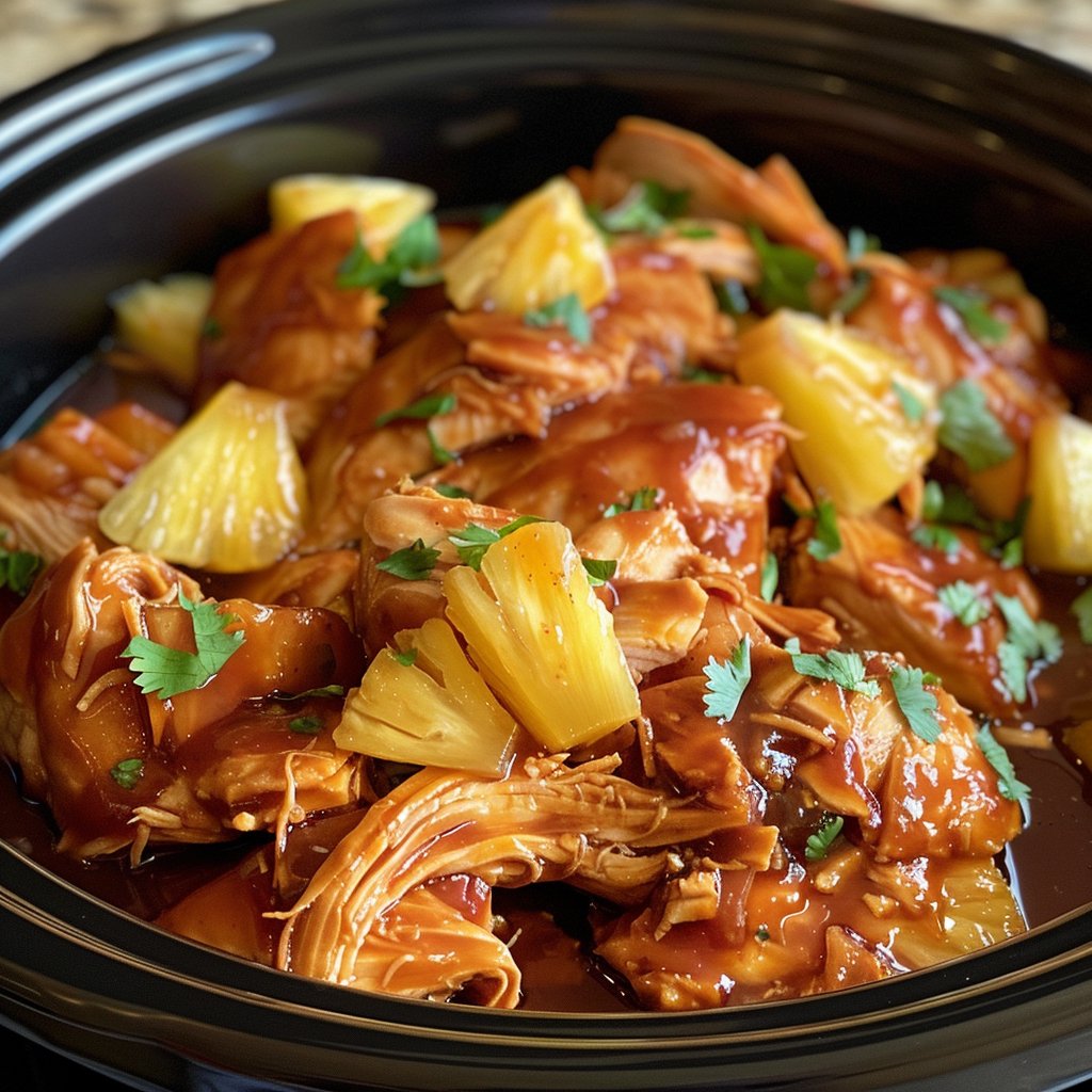 Pineapple BBQ Chicken for the Slow Cooker