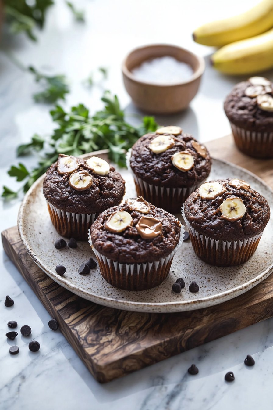 Chocolate Hazelnut Banana Muffins