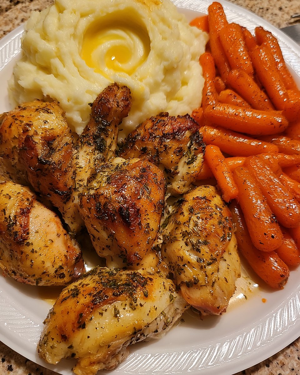 Garlic Herb Chicken & Mashed Potatoes Plate
