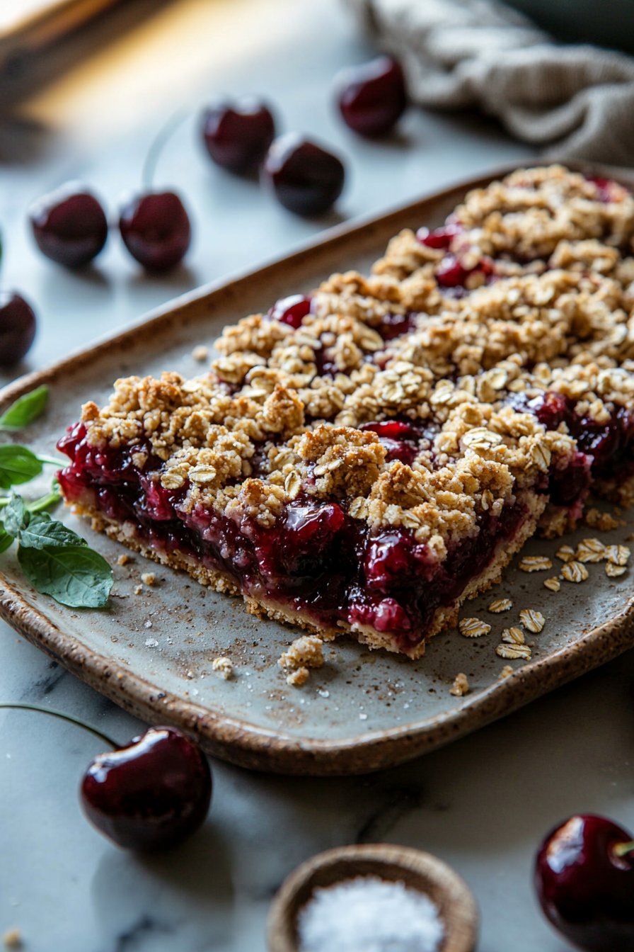 Kirschen Crumble Riegel