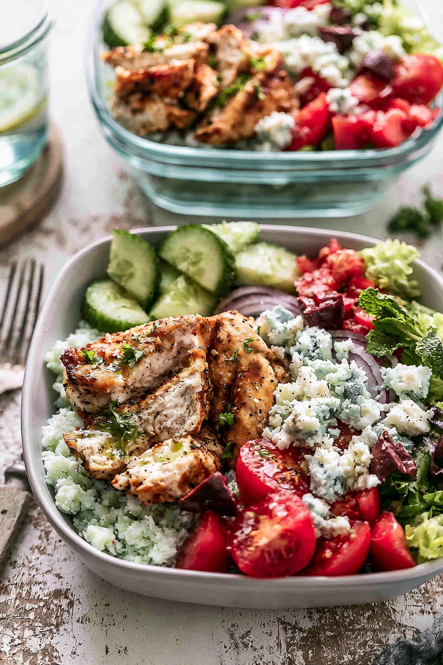 Greek Chicken Salad Bowls (Meal-Prep)