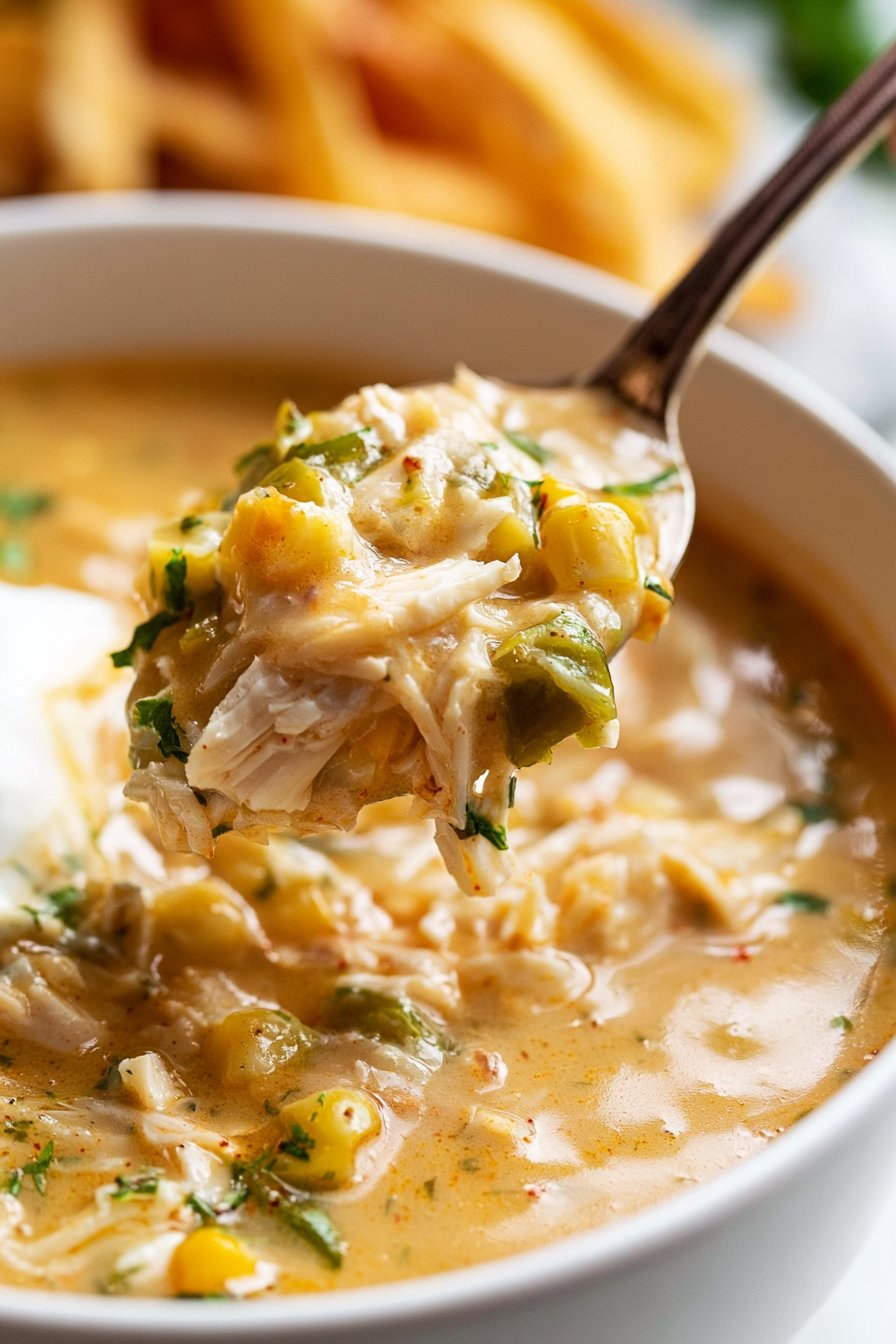 Creamy Crockpot White Chicken Chili