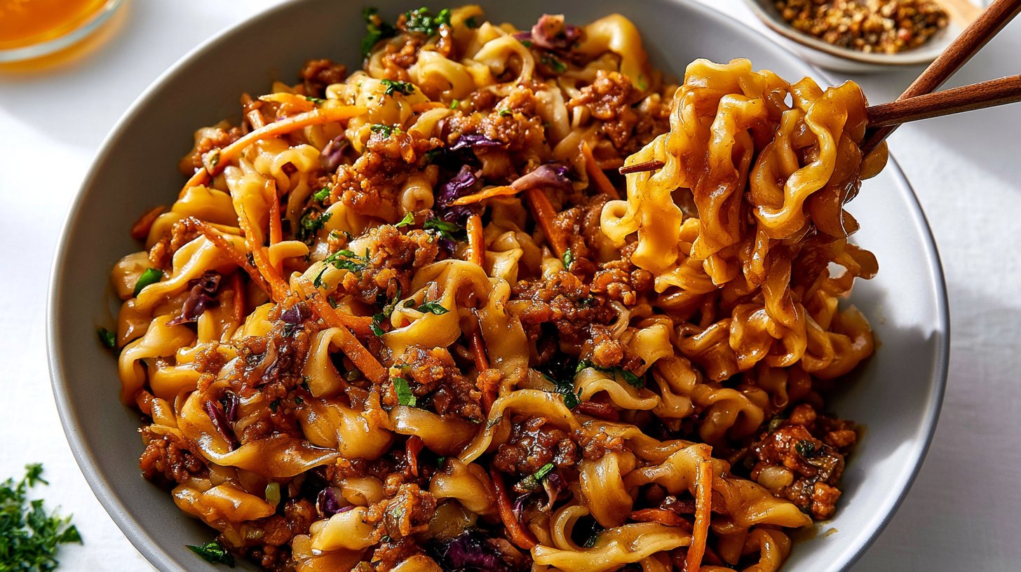 20 Minute Sticky Honey Garlic Chicken Noodles