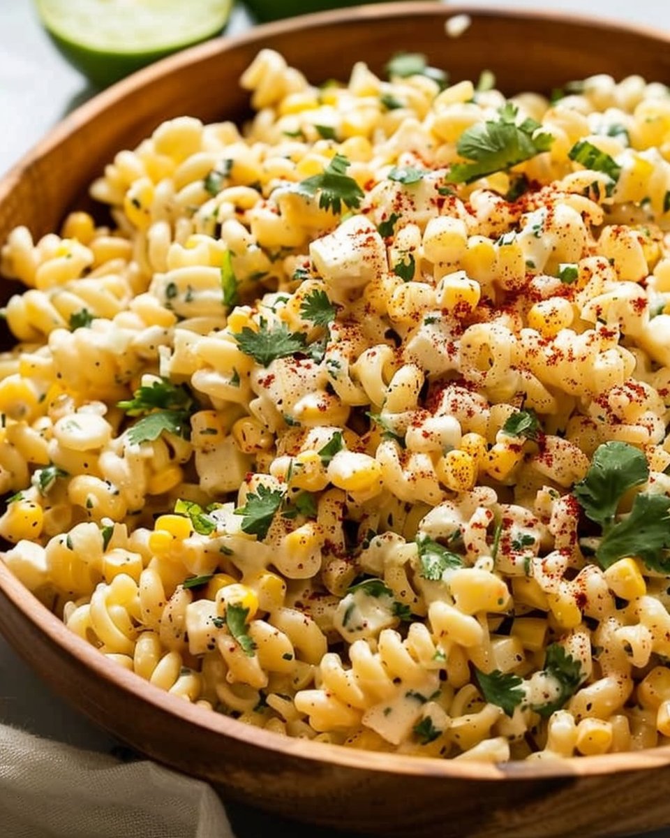 Mexican street corn pasta salad with mayo | Elote pasta salad mexican style, Mexican food recipes