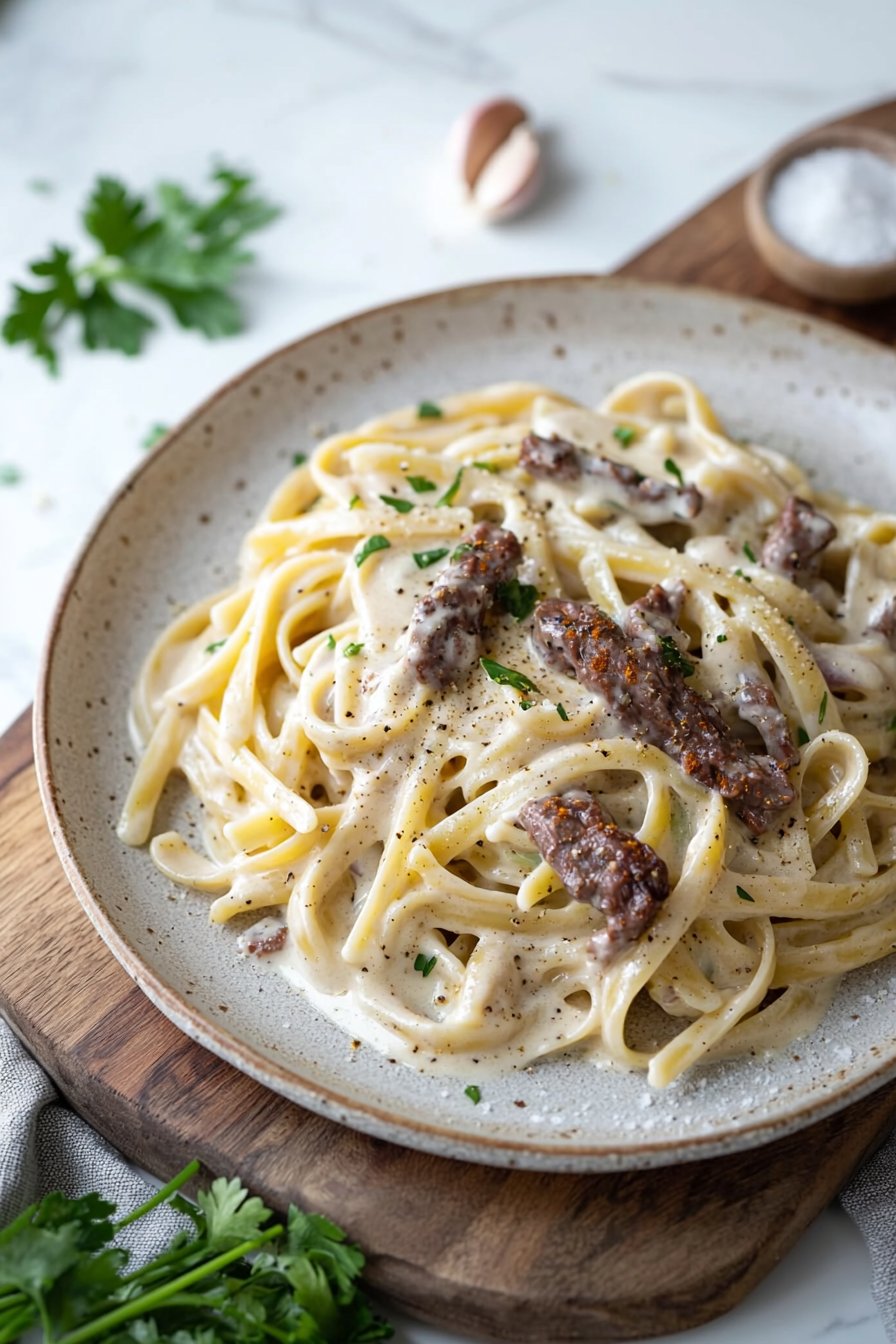 Cremige Cajun-Rindfleisch-Pasta