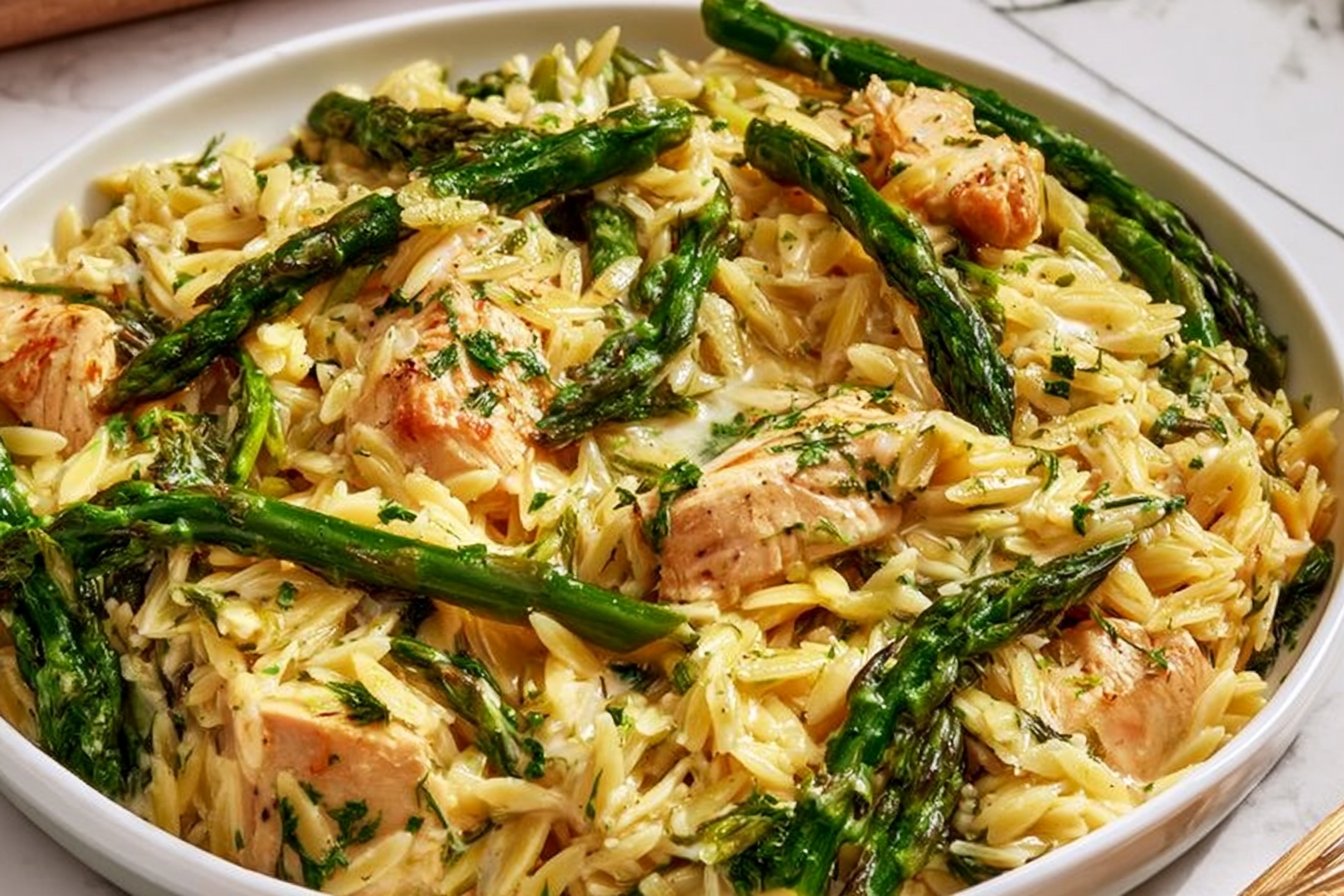 Chicken Orzo with Asparagus Recipe 2 Tasty Orzo with Chicken and Asparagus - cookingwithricky