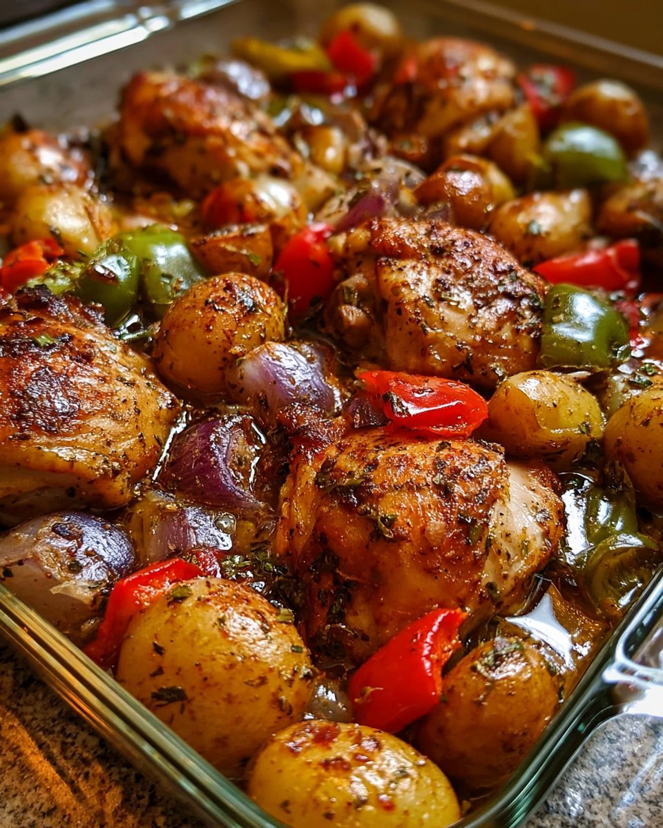 Oven-Baked Chicken with Potatoes & Peppers