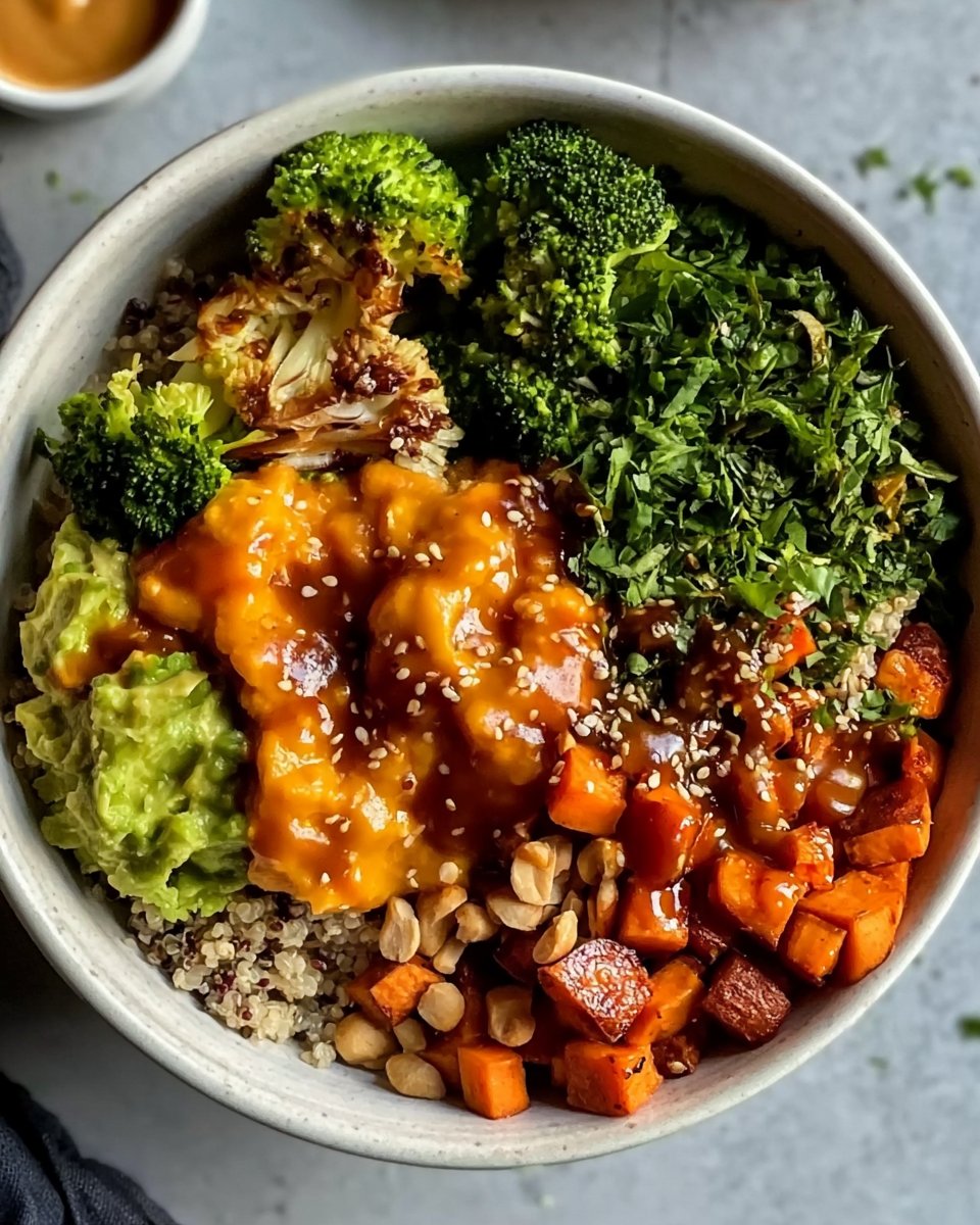 Peanut Sweet Potato Buddha Bowl