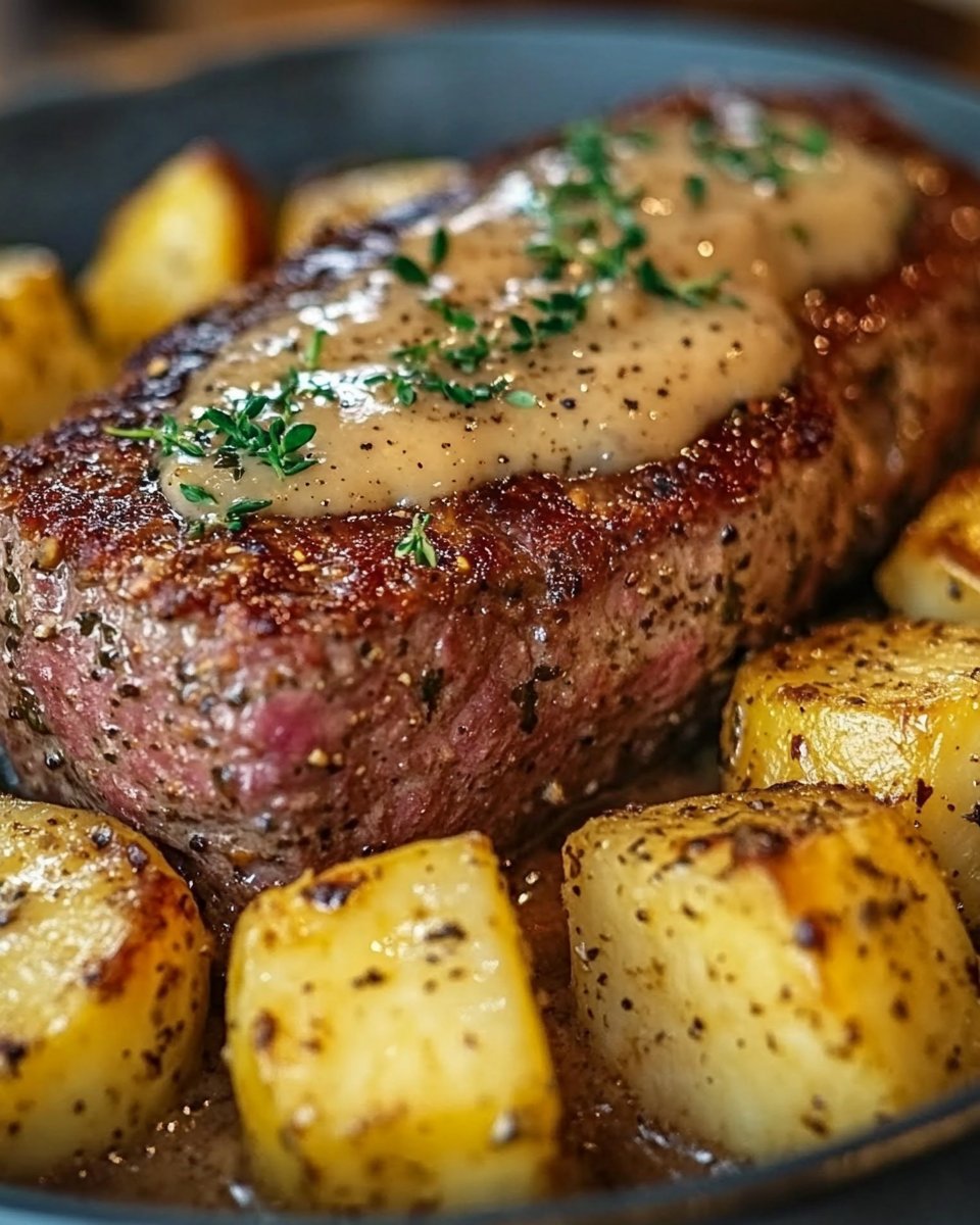 Hackbraten mit Kartoffeln in Sahne 2