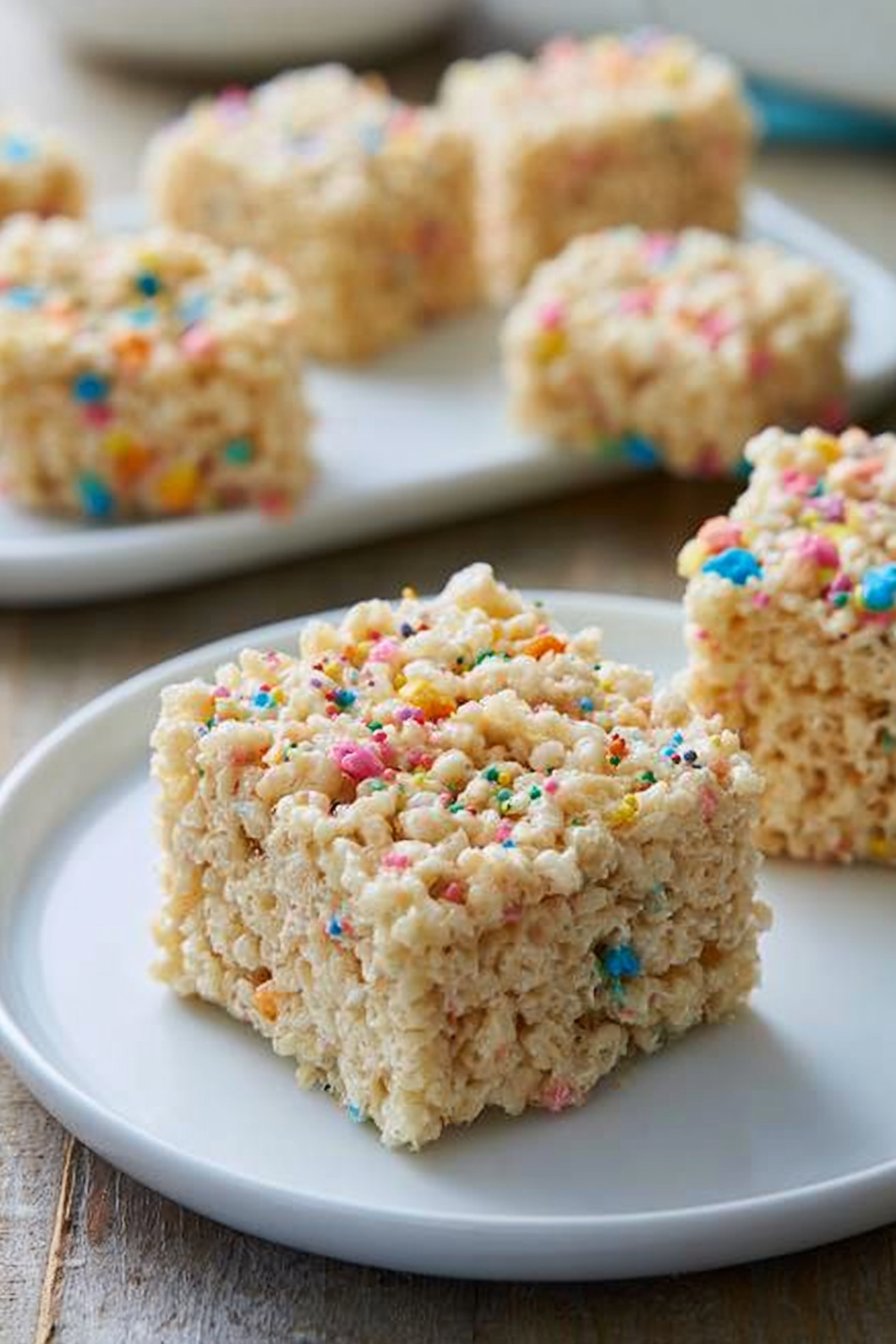 Cake Batter Rice Krispie Treats