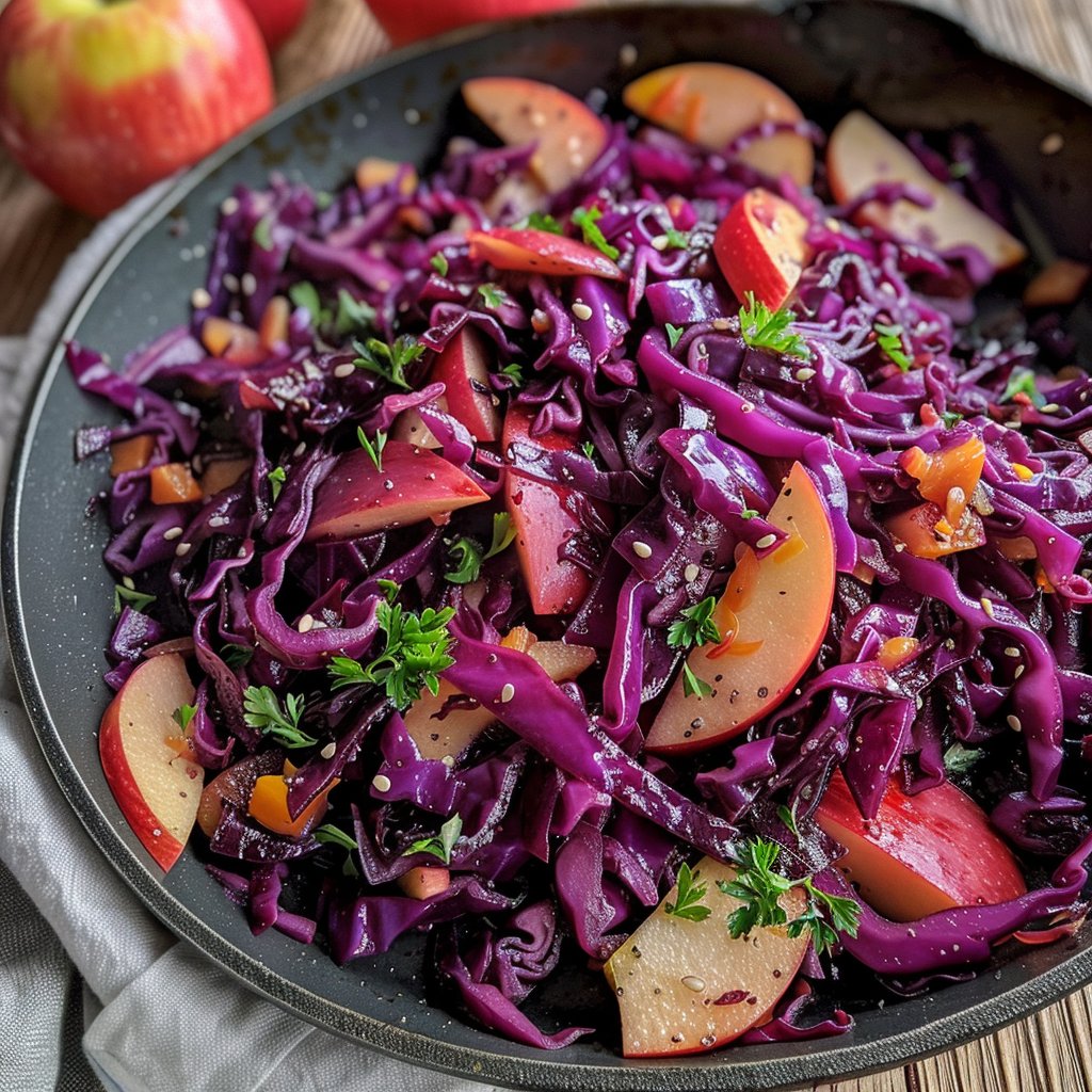 Sweet and Sour Red Cabbage with Apples