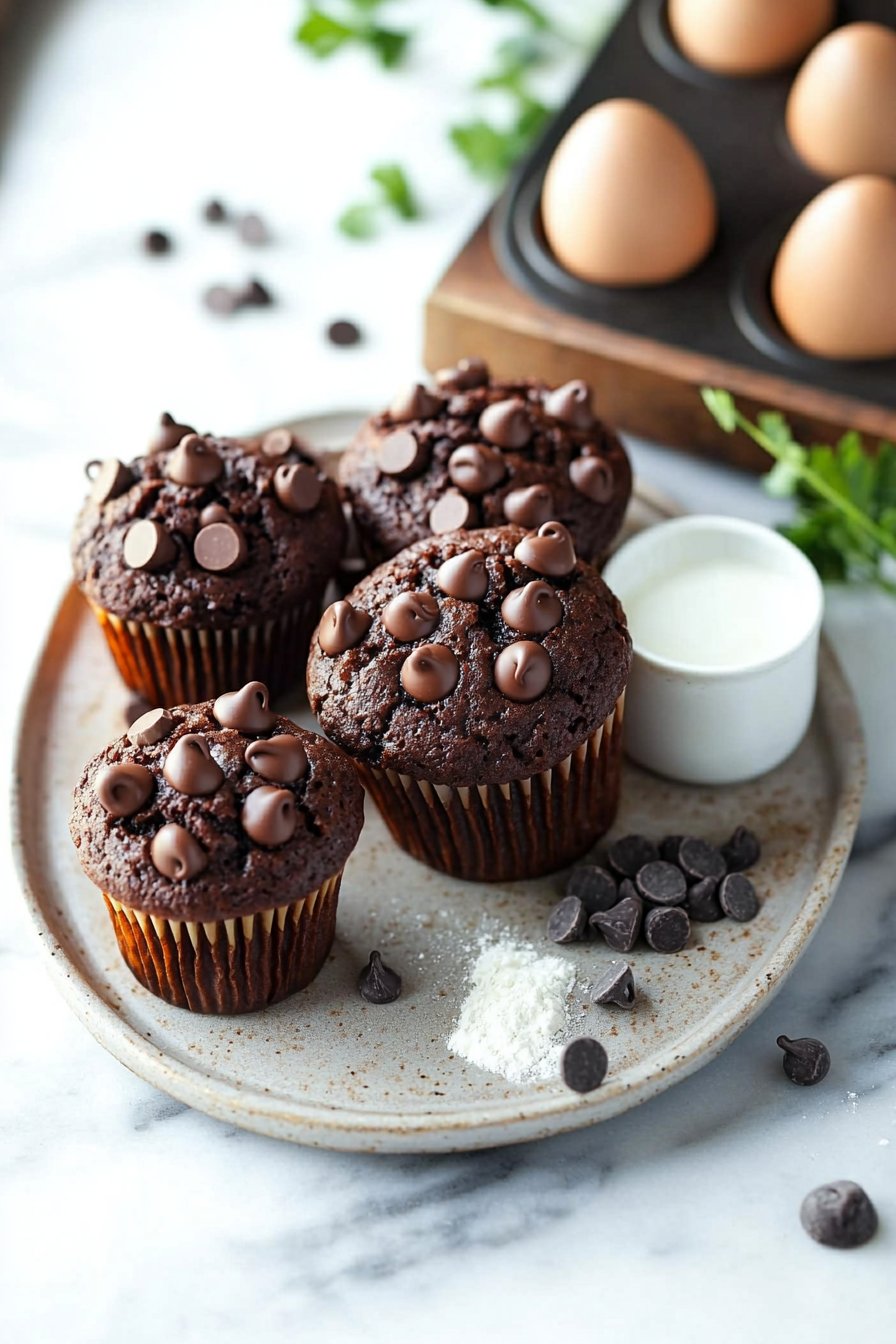 Doppelte Schokoladenmuffins