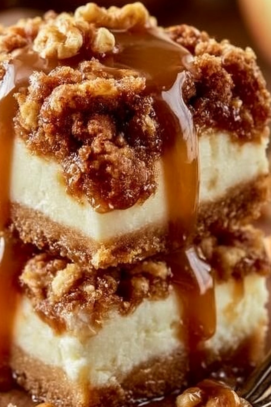 Caramel Apple Cheesecake Bars