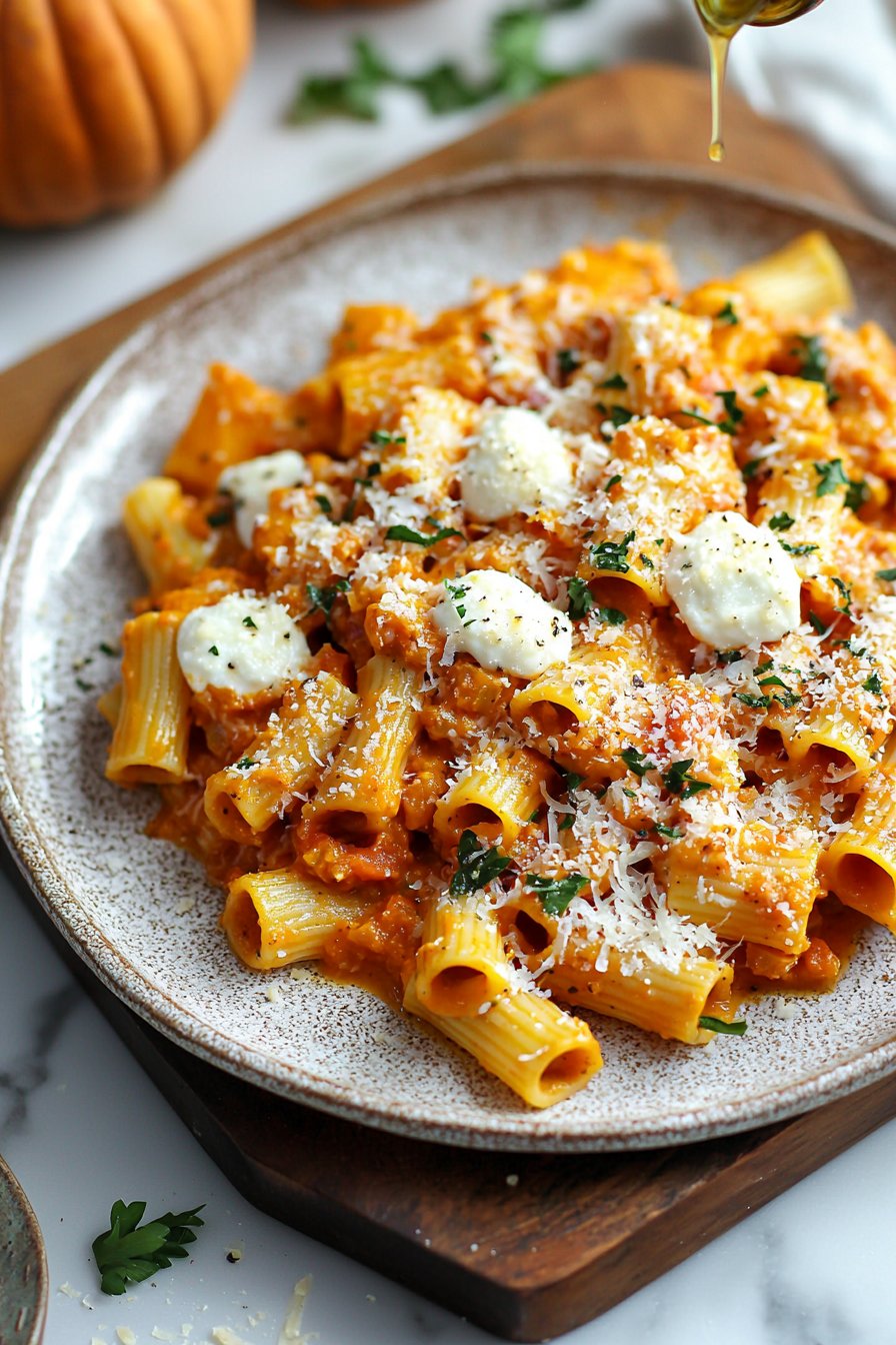 Pasta Bake with Pumpkin Tomato Sauce
