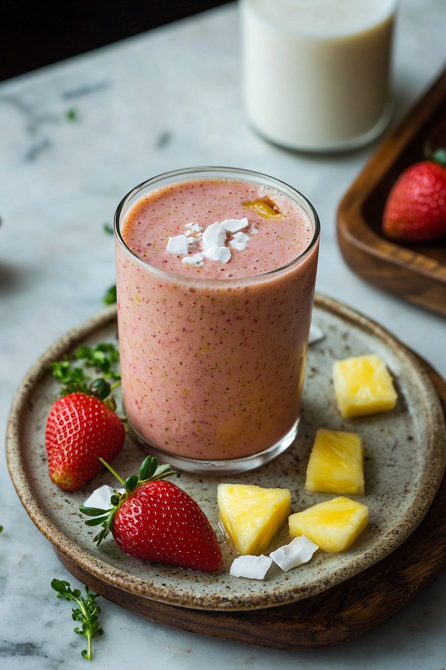 Strawberry Coconut Pineapple Smoothie