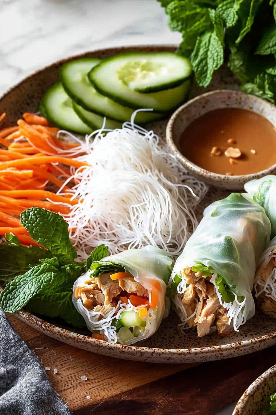 Vietnamesische Sommerrollen mit Hähnchen