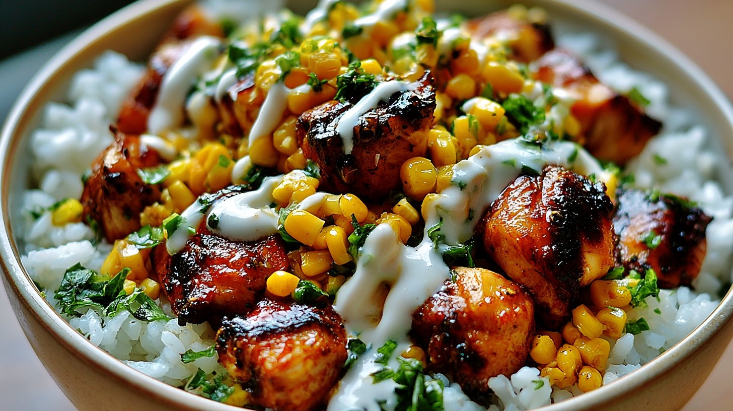 Flavor-packed Street Corn Chicken Rice Bowl
