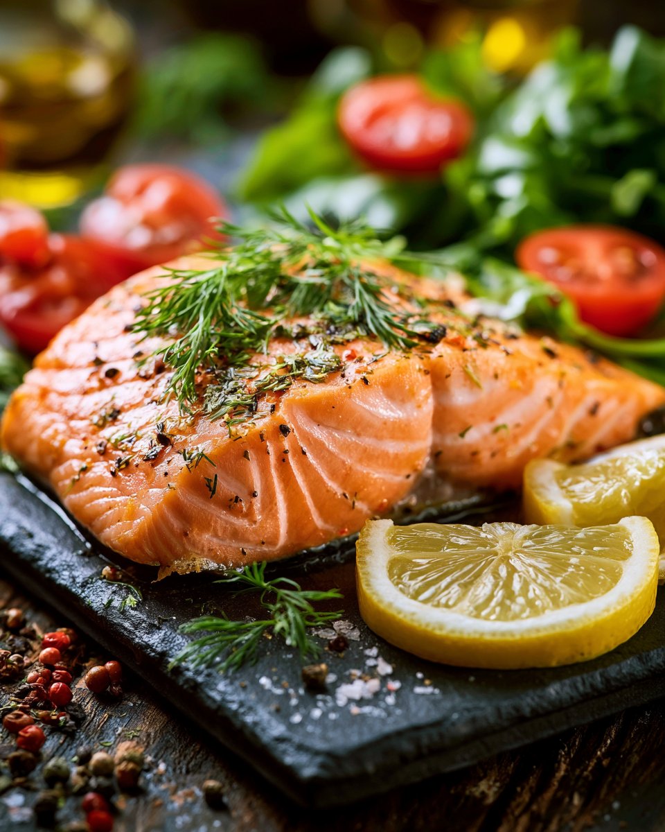 Lemon and Dill Skillet Salmon with Herb Salad