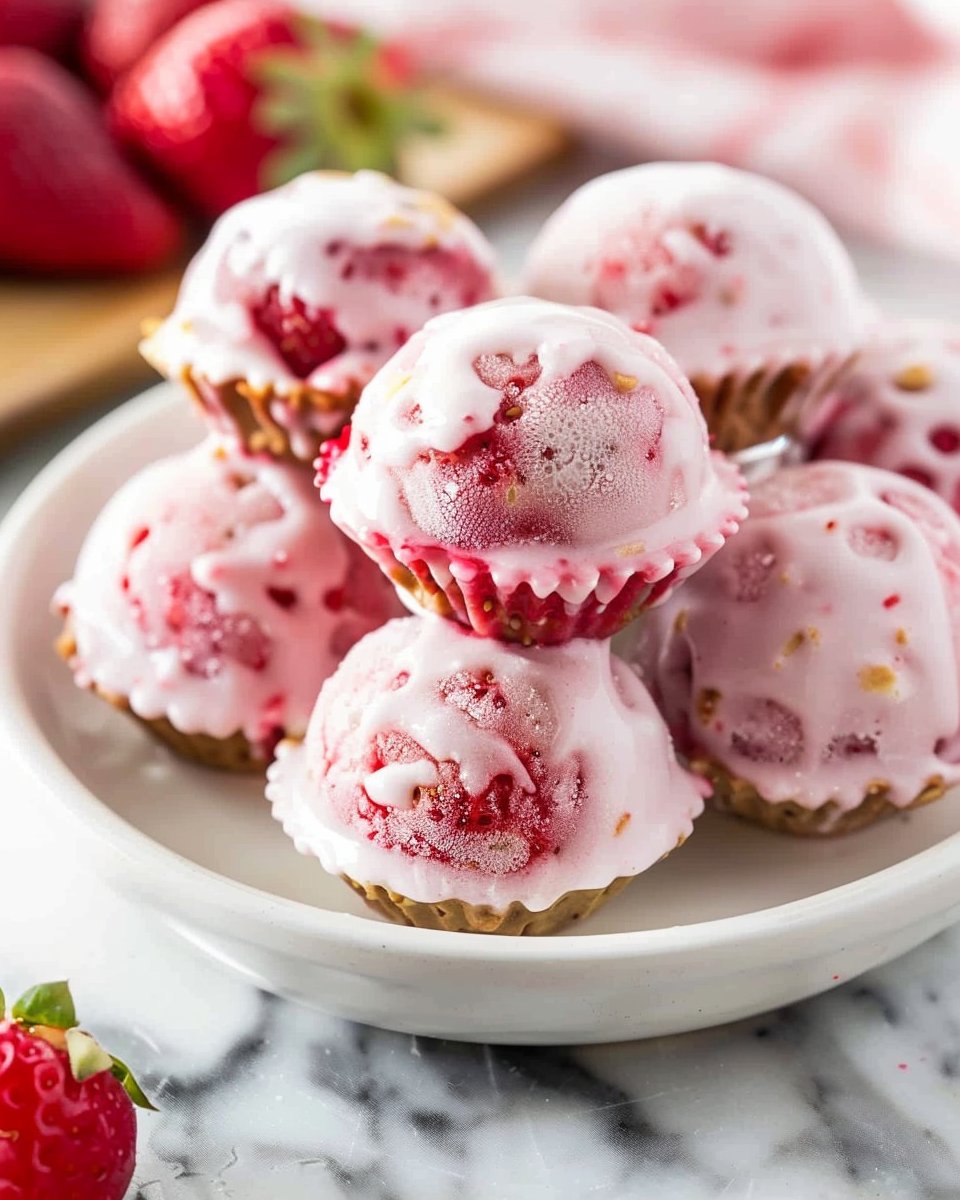 Frozen Strawberry Yogurt Bites