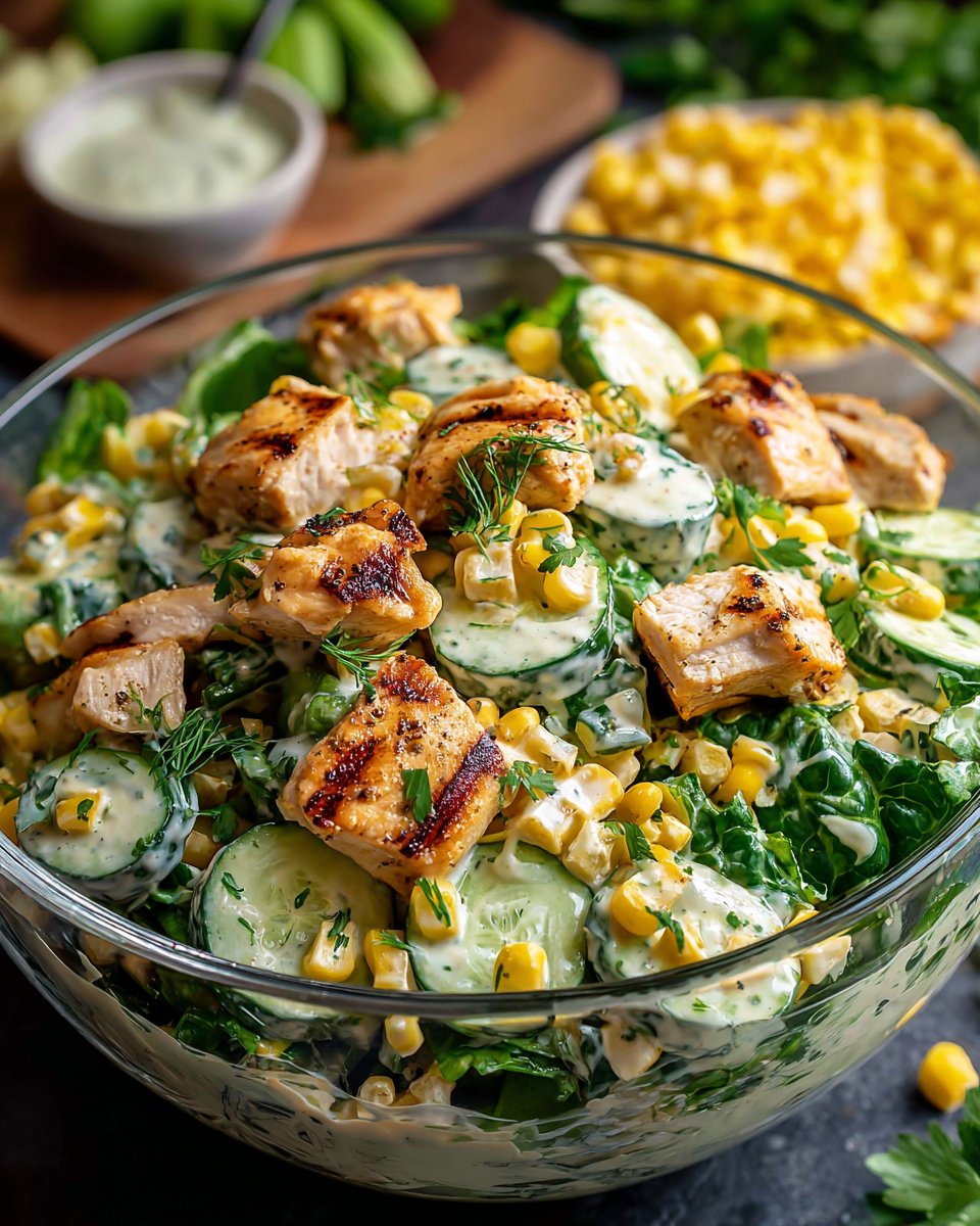 Street Corn Creamy Cucumber Chicken Salad: An Amazing Ultimate Recipe