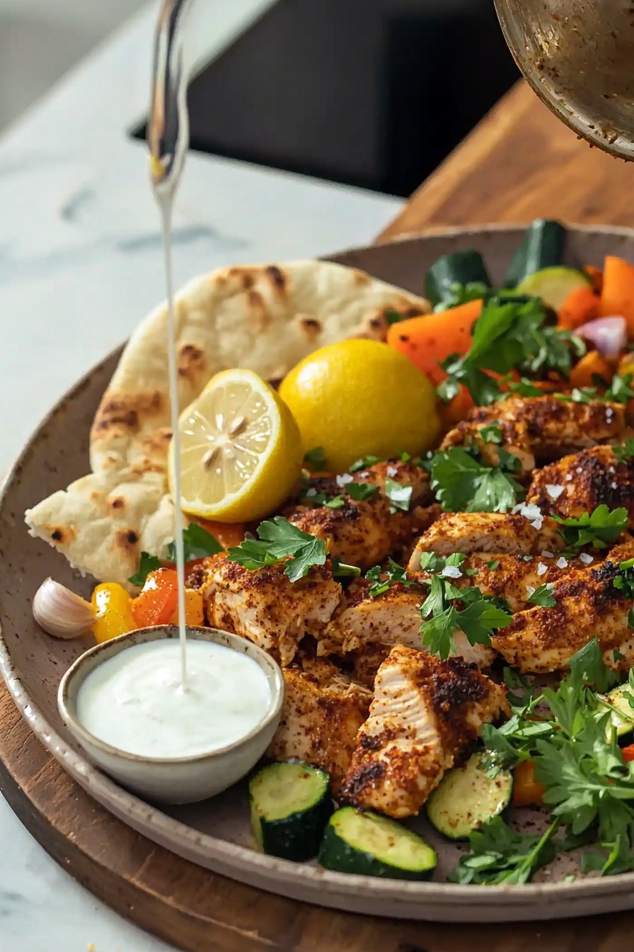 Hähnchen Shawarma Blattpfanne Abendessen