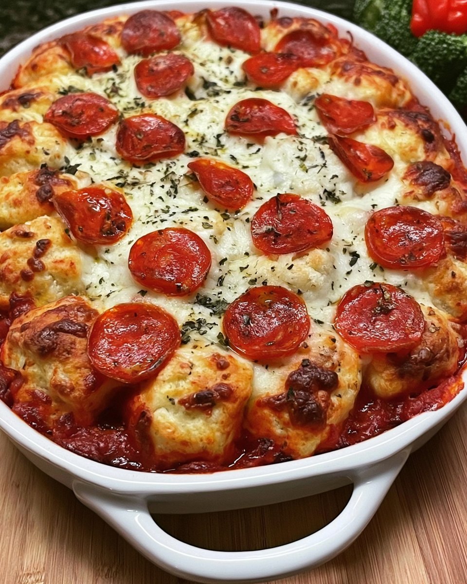 Bubble Up Biscuit Pizza Casserole