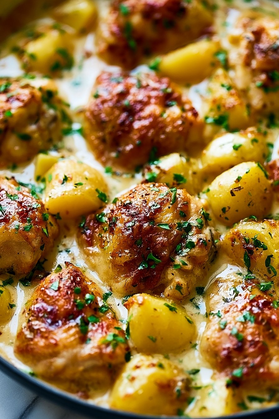 Creamy Garlic Parmesan Chicken with Potatoes 1 Garlic Parmesan Chicken with Potatoes