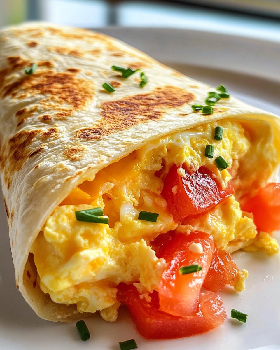 Frühstückswrap mit Ei, Käse & Tomaten – Lecker & Einfach!