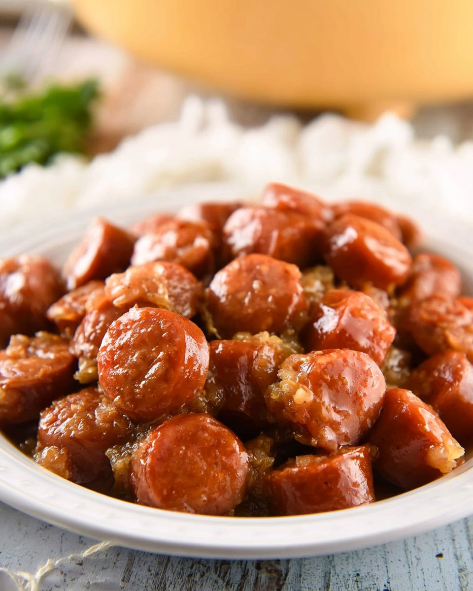4 Ingredient Slow Cooker Kielbasa Bites