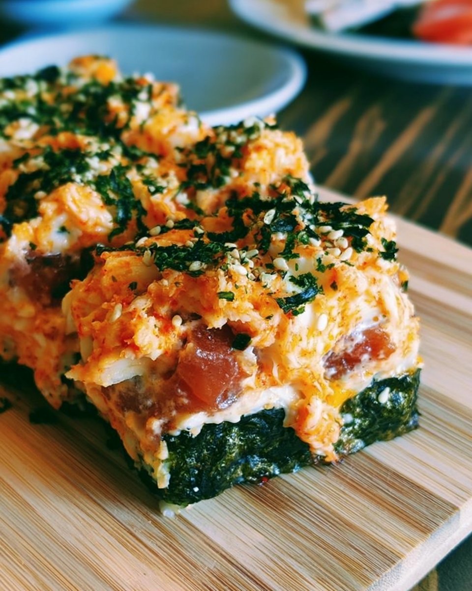 Spicy Tuna and Creamy Crab Sushi Bake Recipe
