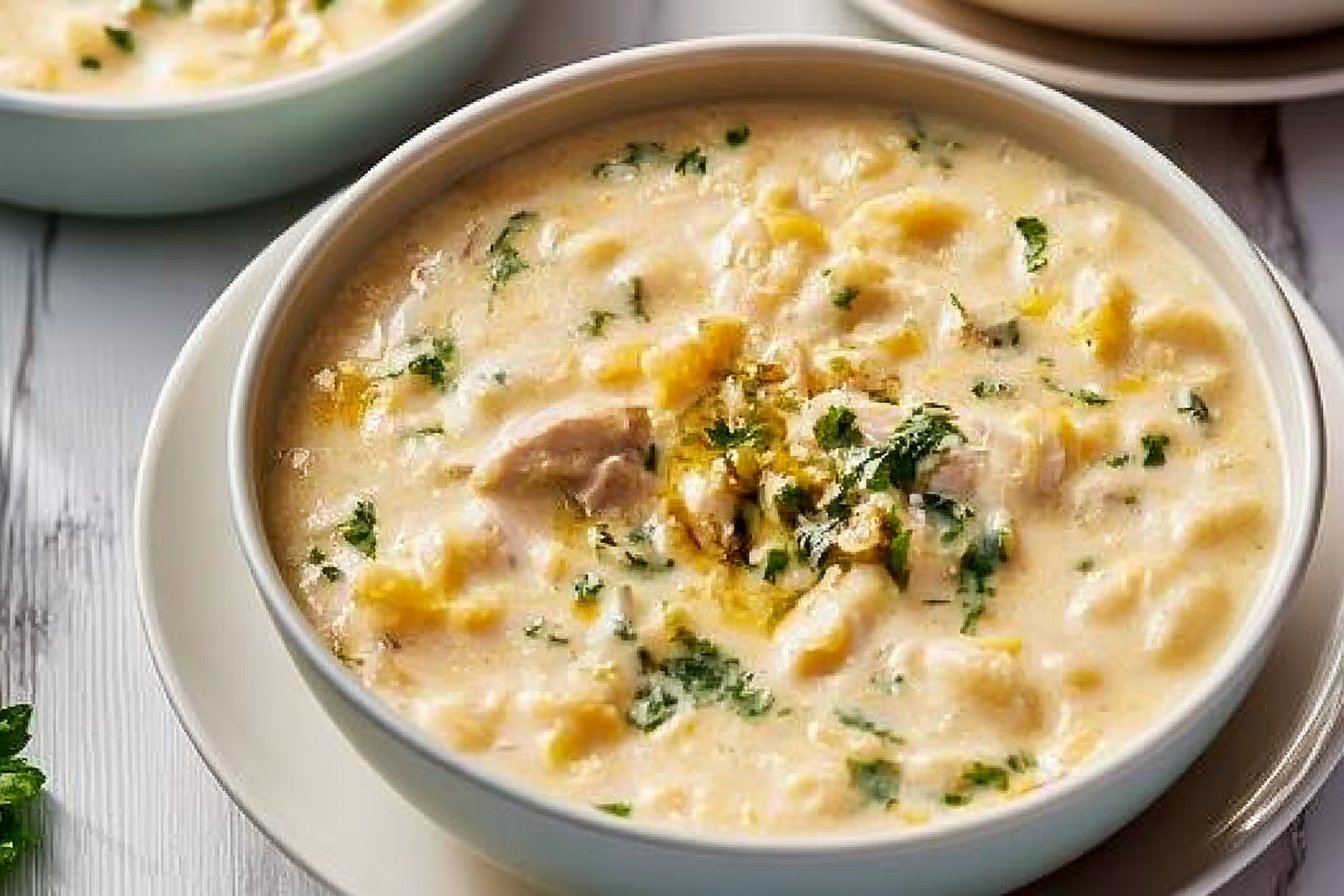 Chicken and Sweet Corn Soup with Pasta
