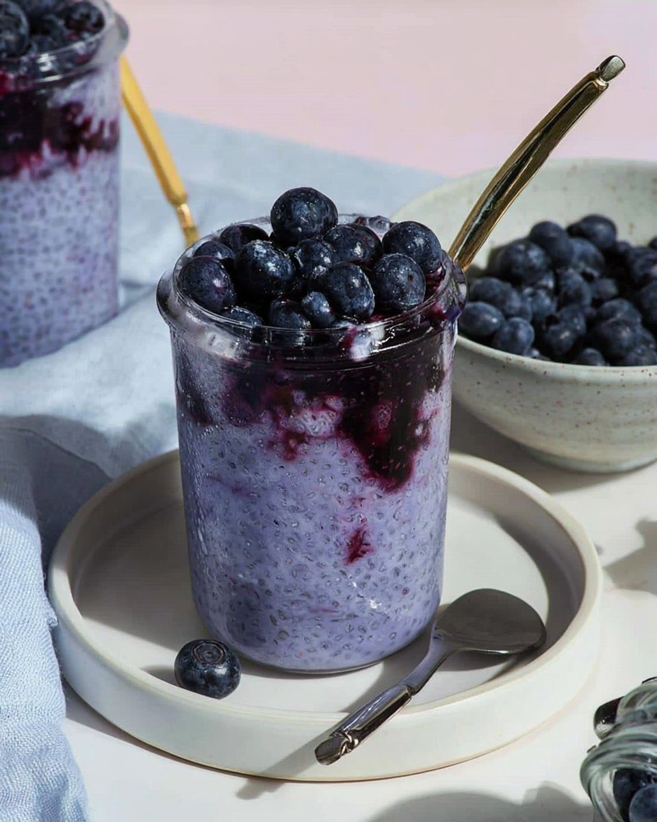 Blueberry Milk Chia Pudding