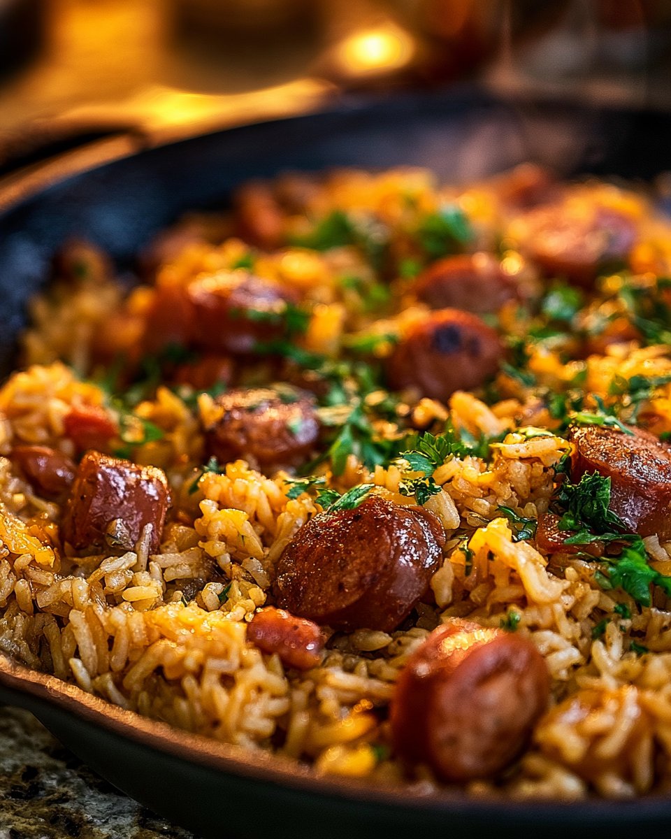 Cajun Sausage and Rice Skillet