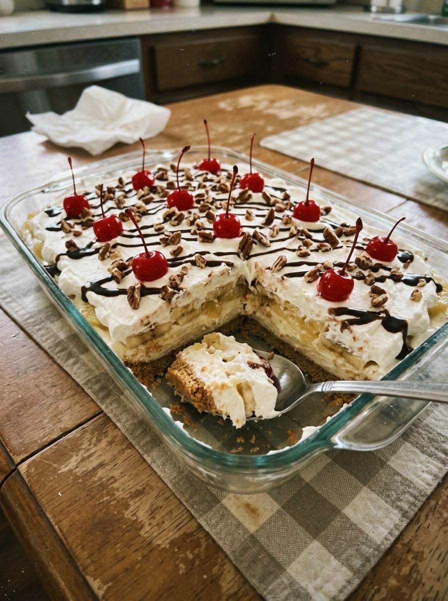 No-Bake Banana Split Cake