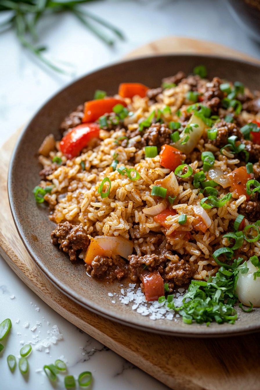 Cajun Beef and Rice Skillet