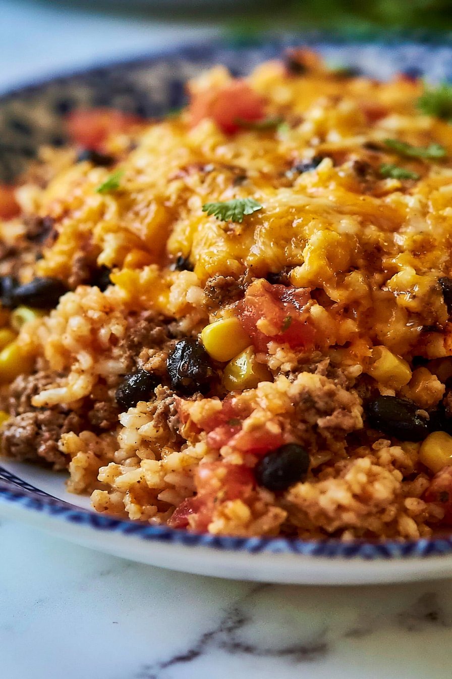 Beef Enchilada Casserole with Rice