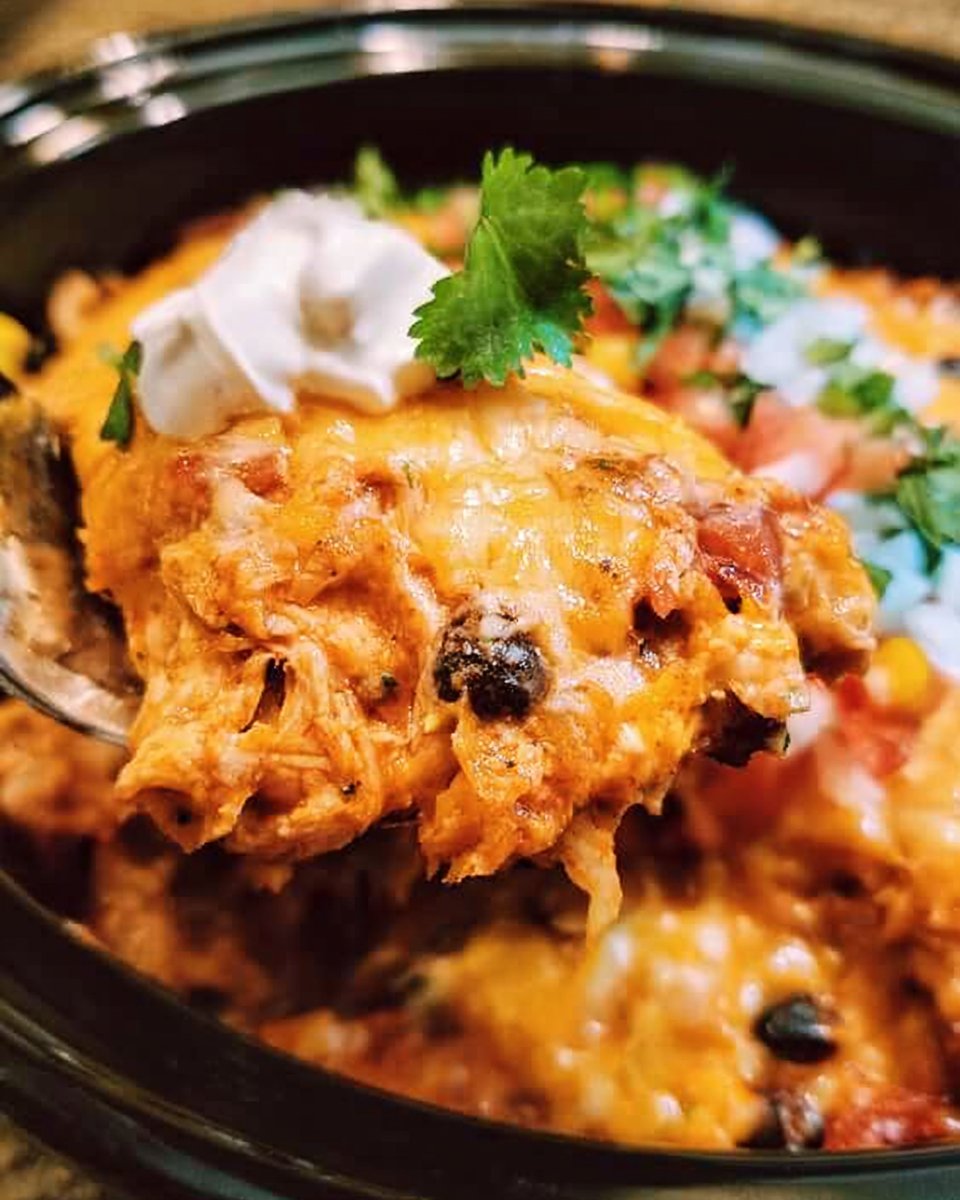 Crockpot Chicken Enchiladas Casserole Recipe