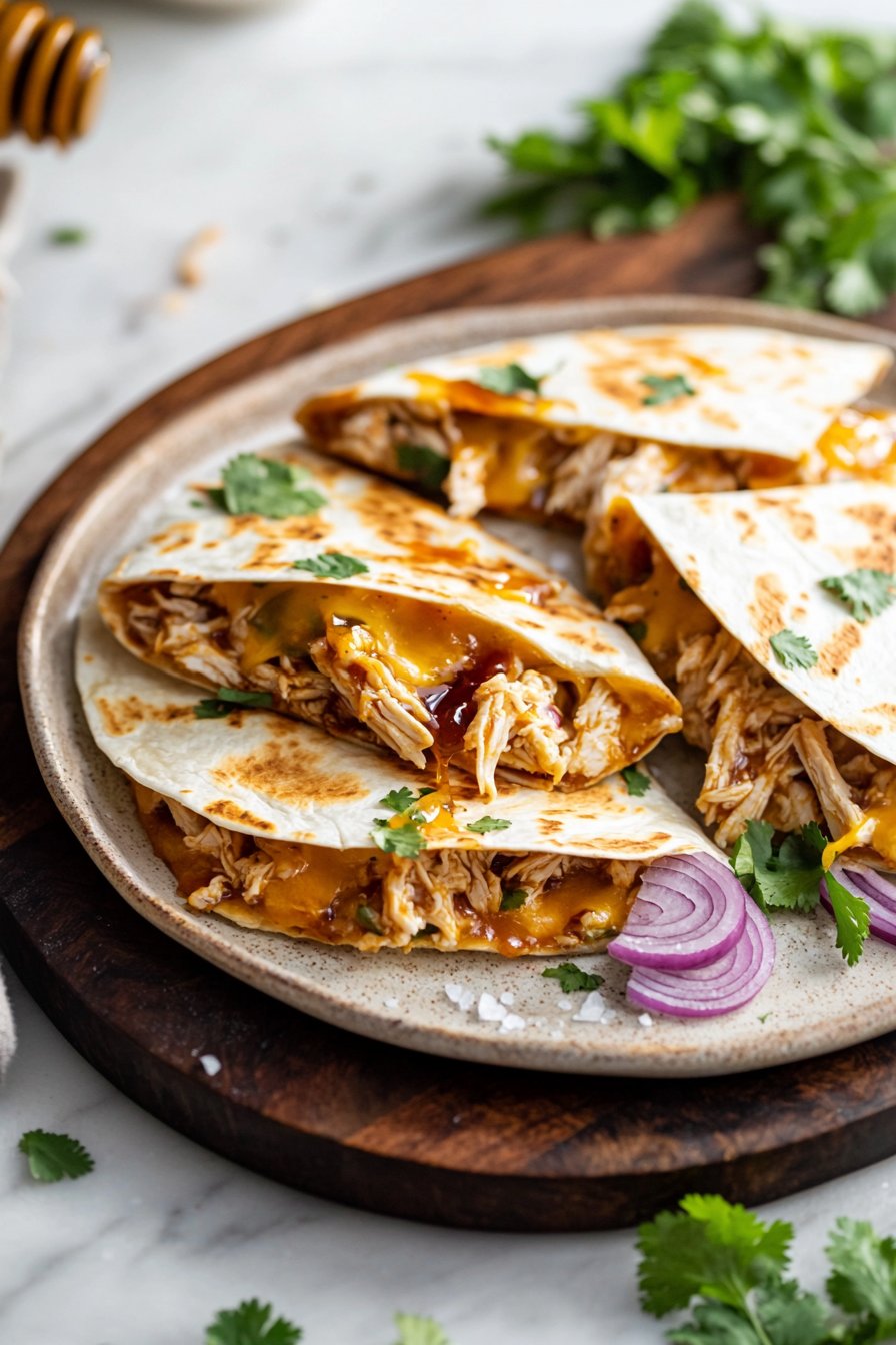 Hot Honey BBQ Chicken Quesadillas