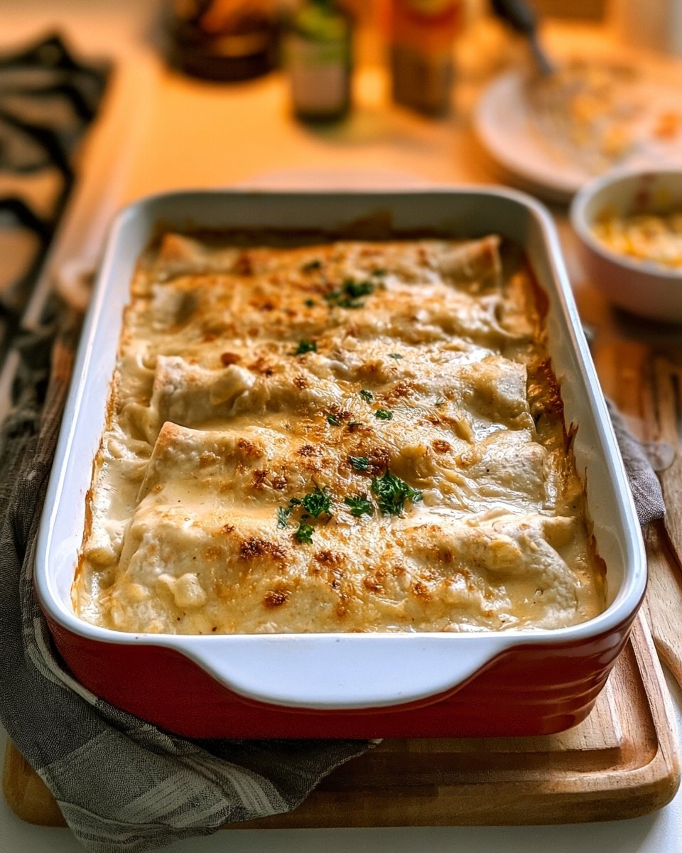 Creamy White Chicken Enchiladas Recipe