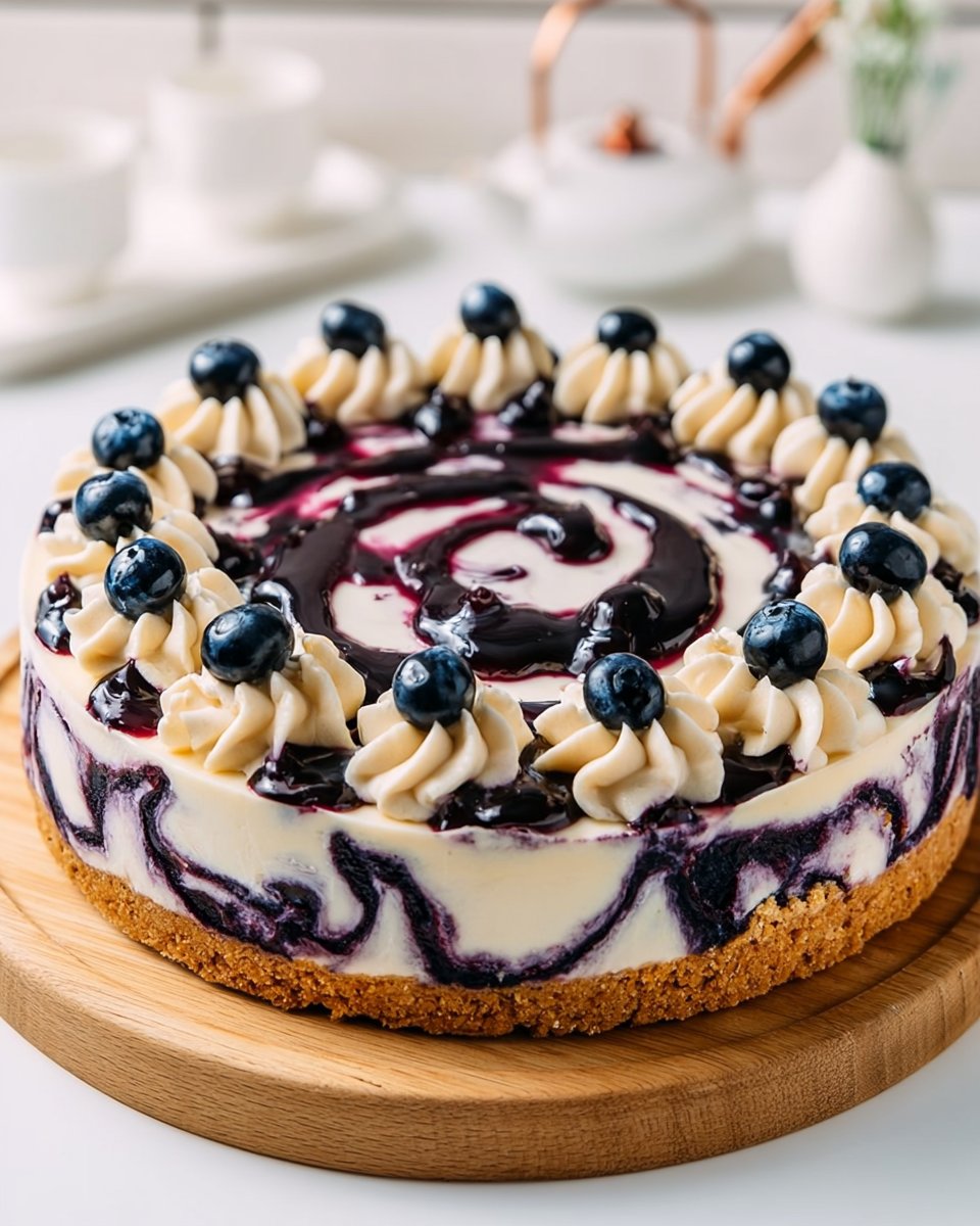 White Chocolate and Blueberry Cheesecake