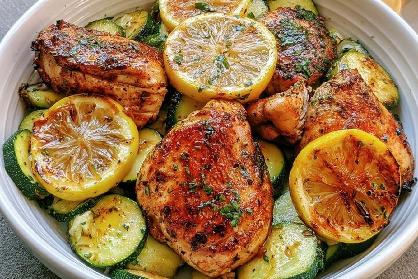 Asado Chicken with Lemon Zucchini Sauté