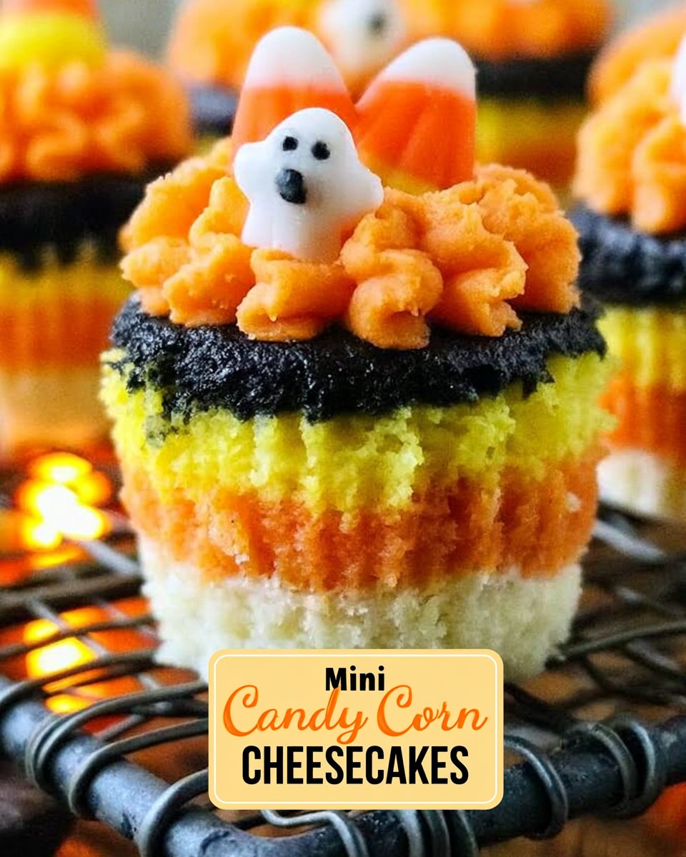 Creamy 20-Minute No-Bake Candy Corn Cheesecakes