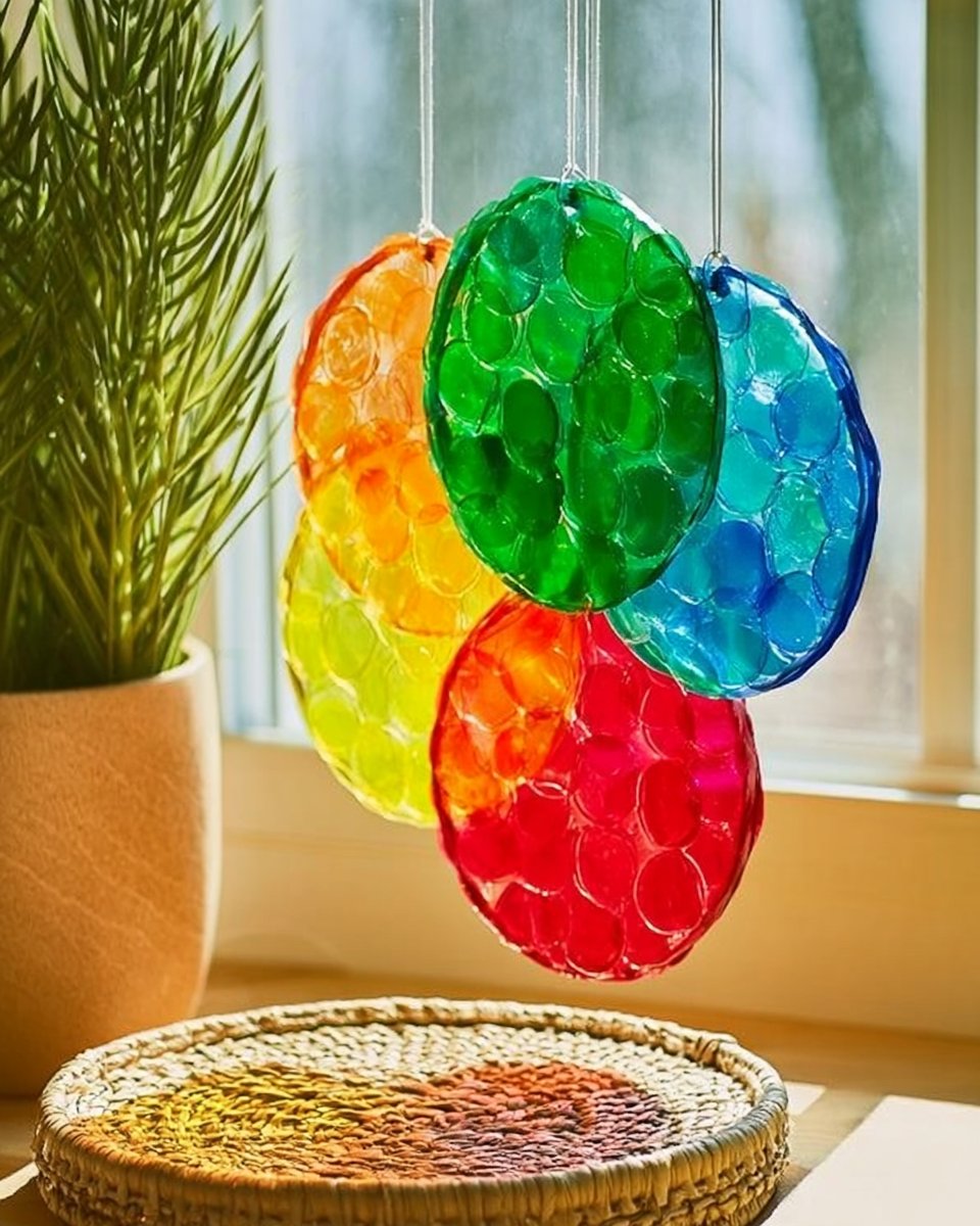 DIY Colorful Bioplastic Suncatchers