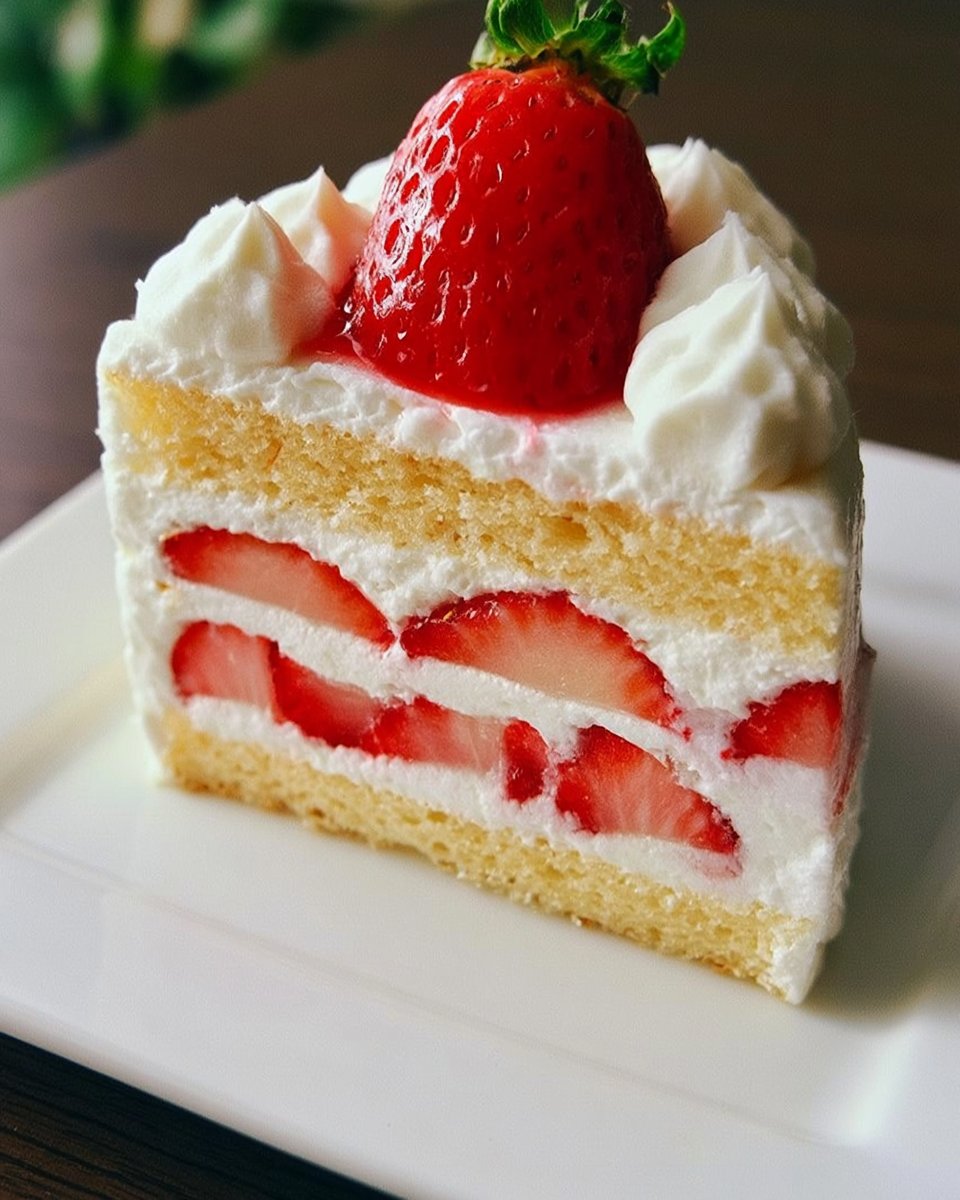 Vanilla Cake with Fresh Strawberries