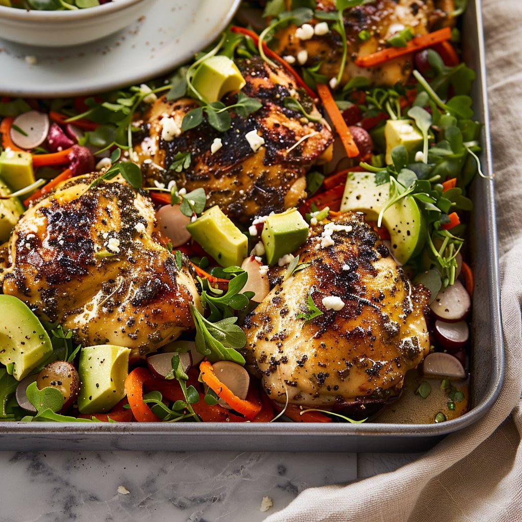 Sheet-Pan Za’atar Chicken With Carrot & Avocado Salad