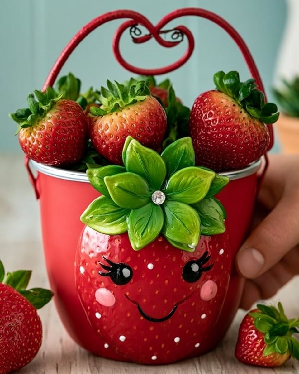 Create a Charming Strawberry Tin Can Planter for Your Home