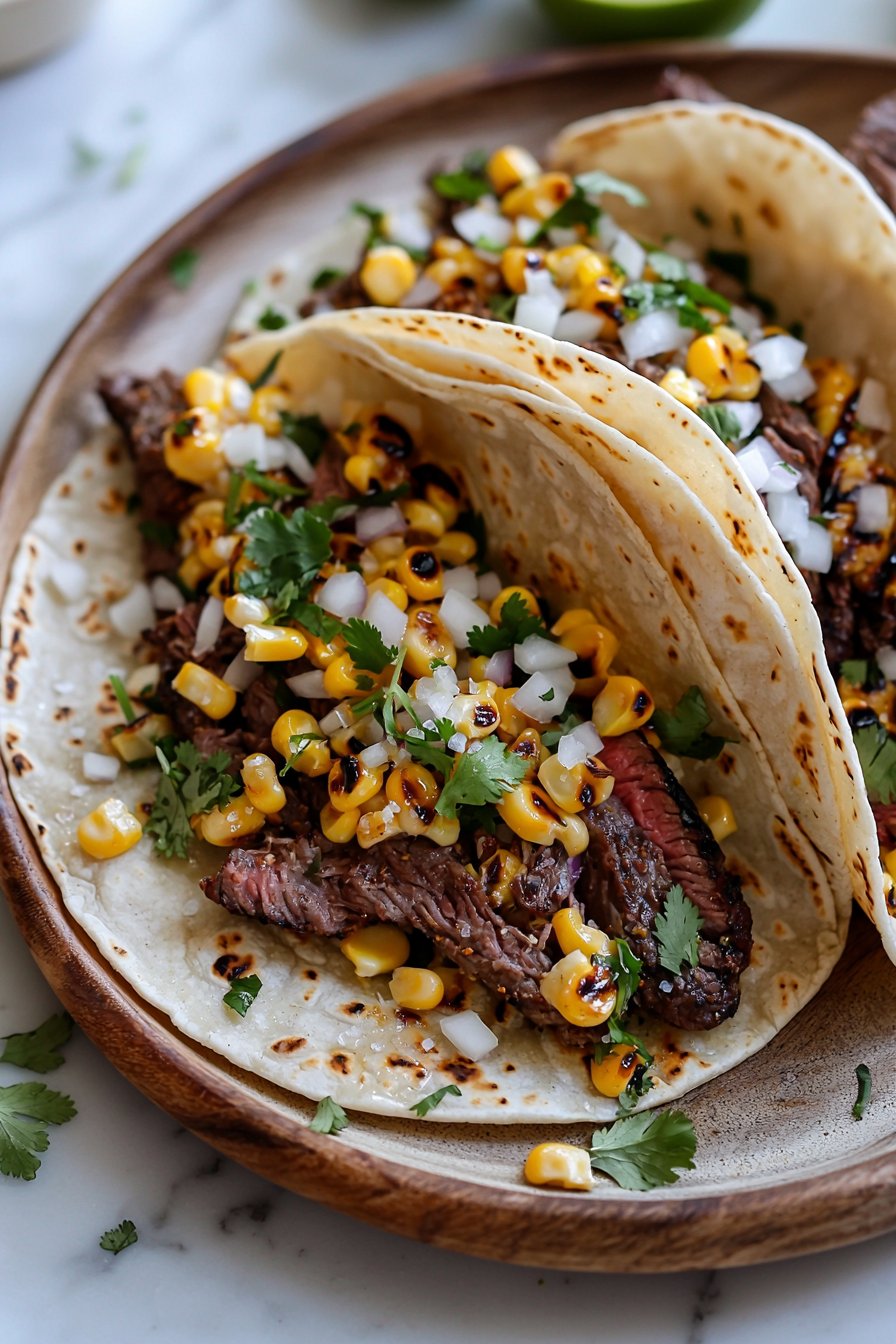Gegrillte Straßenmaisküensteaks-Tacos