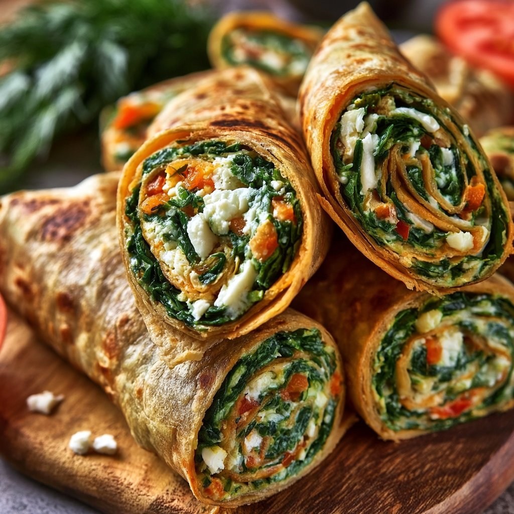 Tortilla-Rollen mit Feta
