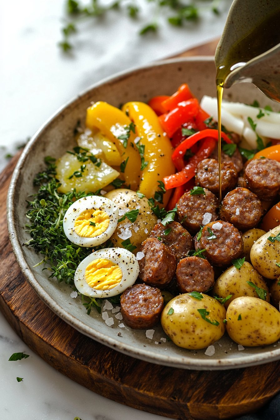 Beef Sausage and Potato Meal Prep Breakfast Bowls